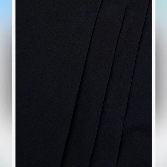 NWT Adrianna Papell | Dark Navy / Black Chiffon Long Maxi Sequin Wrap Dress 4 - Picture 6 of 16